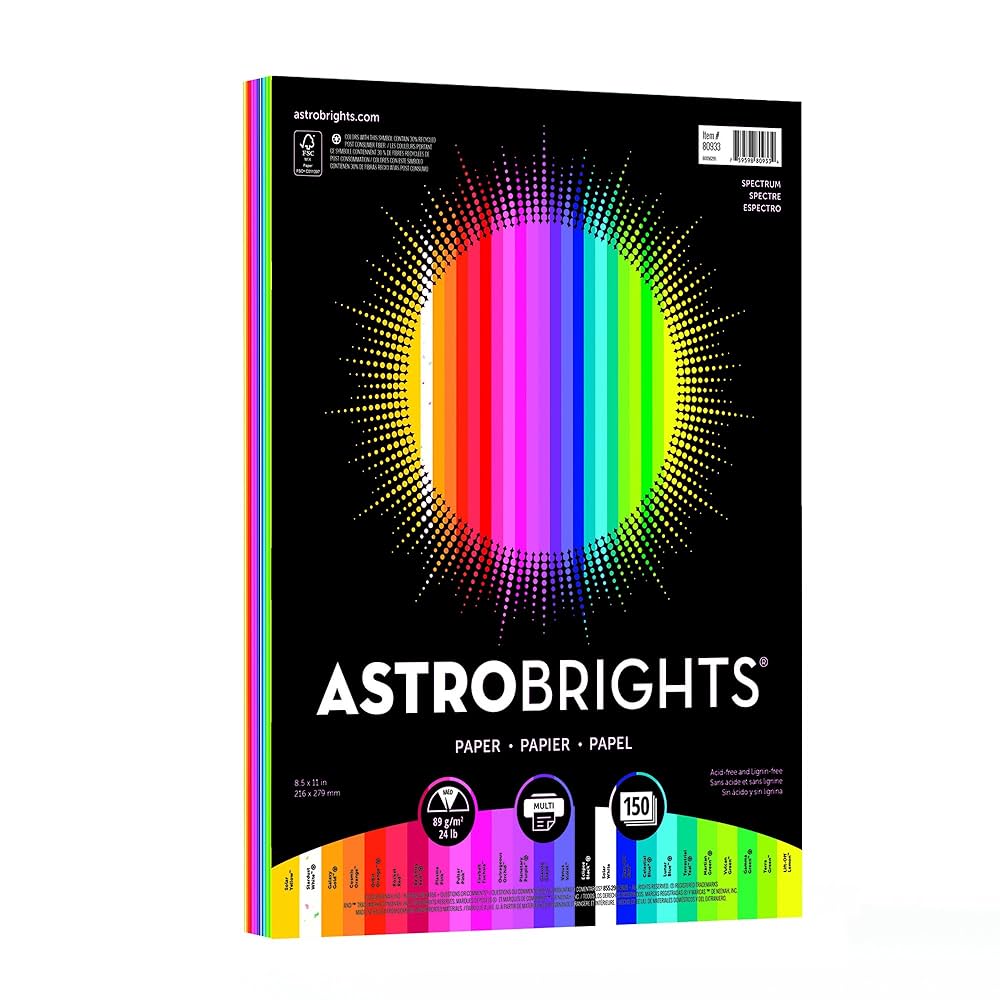 Amazon.com : Astrobrights Color Paper, 8.5” x 11”, 24 lb/89