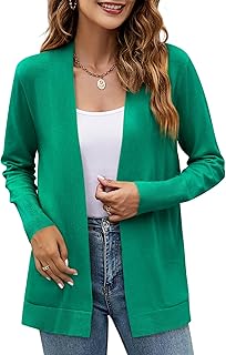 Yousify Womens Cardigan Sweater Long Sleeve Open Front Knit Cardigan Sweater with Pockets