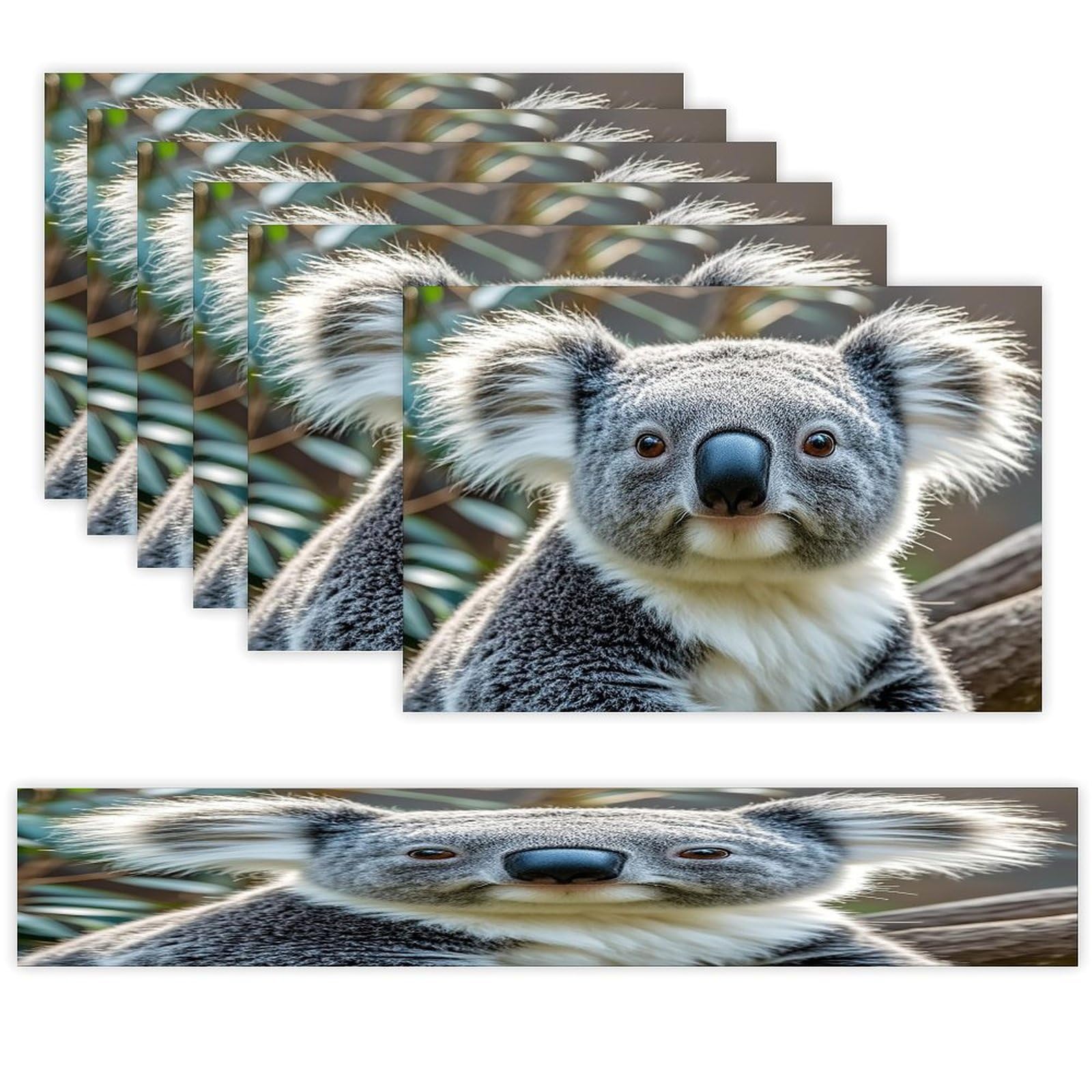 Lovely Koala Table Runner and Placemats Set of 6 with 1 Table Runner + 6 Placemats Heat Resistant Place Mats Washable Linen Place Mat Festive Reusable Table Mat Set