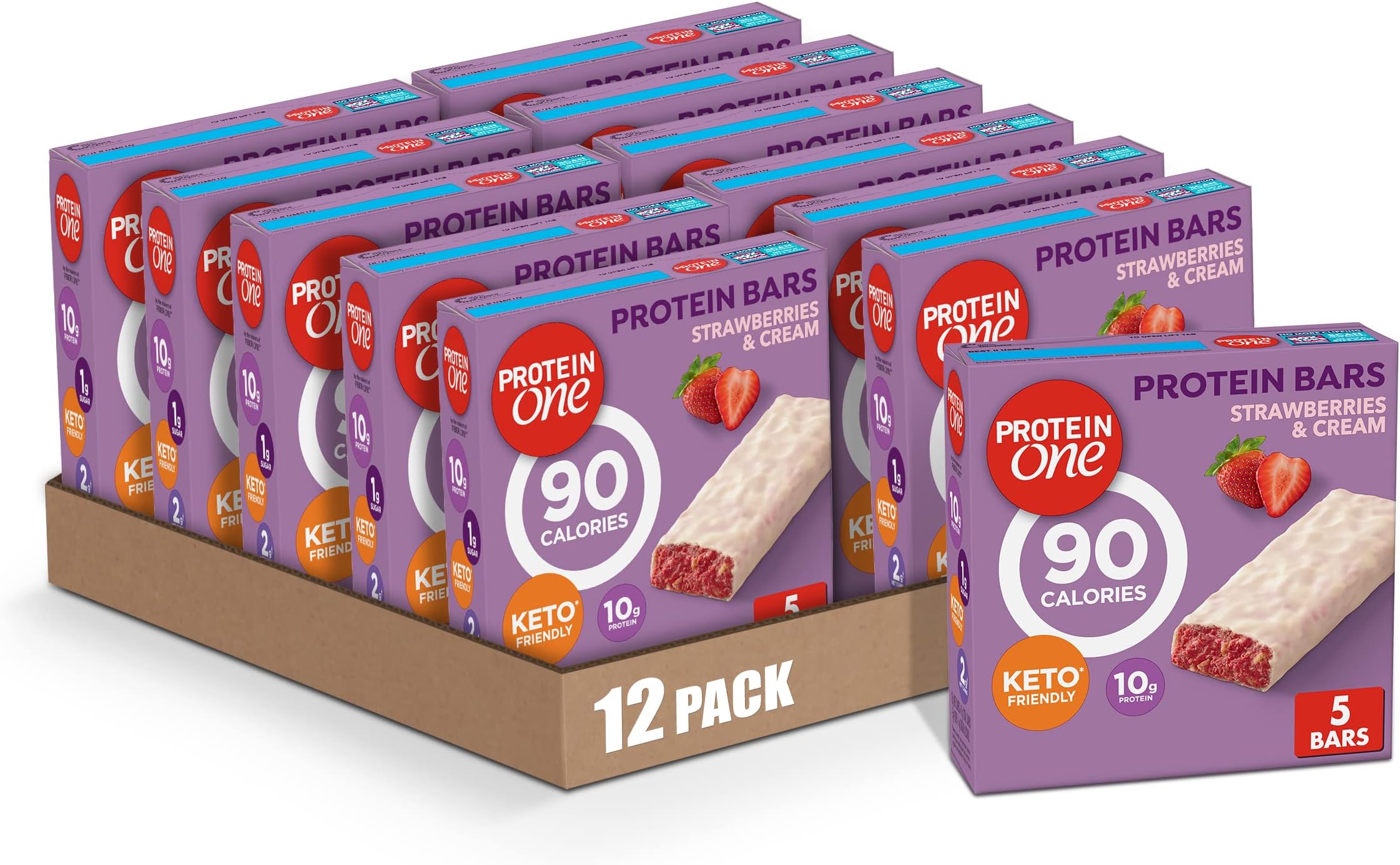 Strawberries and Cream Protein Bars, Keto Friendly, 5 ct (Pack of 12)