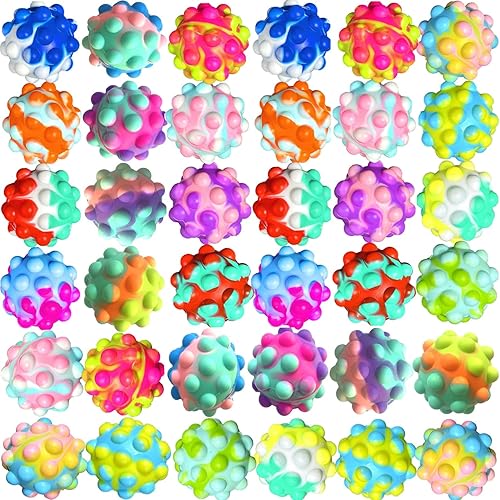 12 bolas de juguete para ansiedad Push Pop multicolor para aliviar el estrés para niños y adultos TDAH TDA 12 unidades