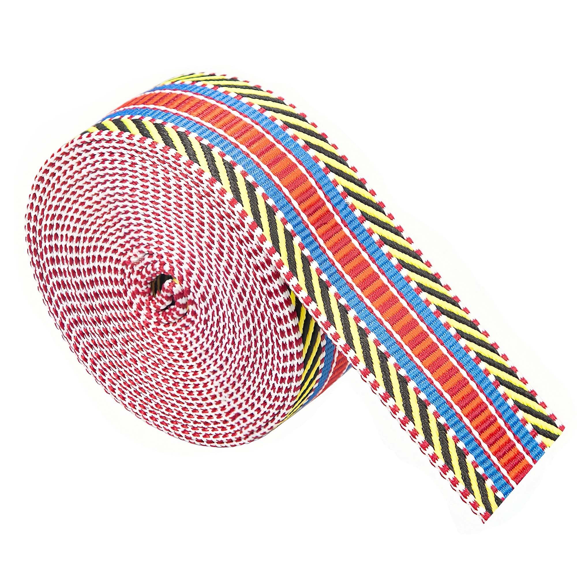 Yo Vryncal Nylon Webbing Ribbon Strap 1.5 Inch Patterned Polyester Webbing 6 Yards Jacquard Cotton Striped Webbing Bag Handles Replacement DIY Pet