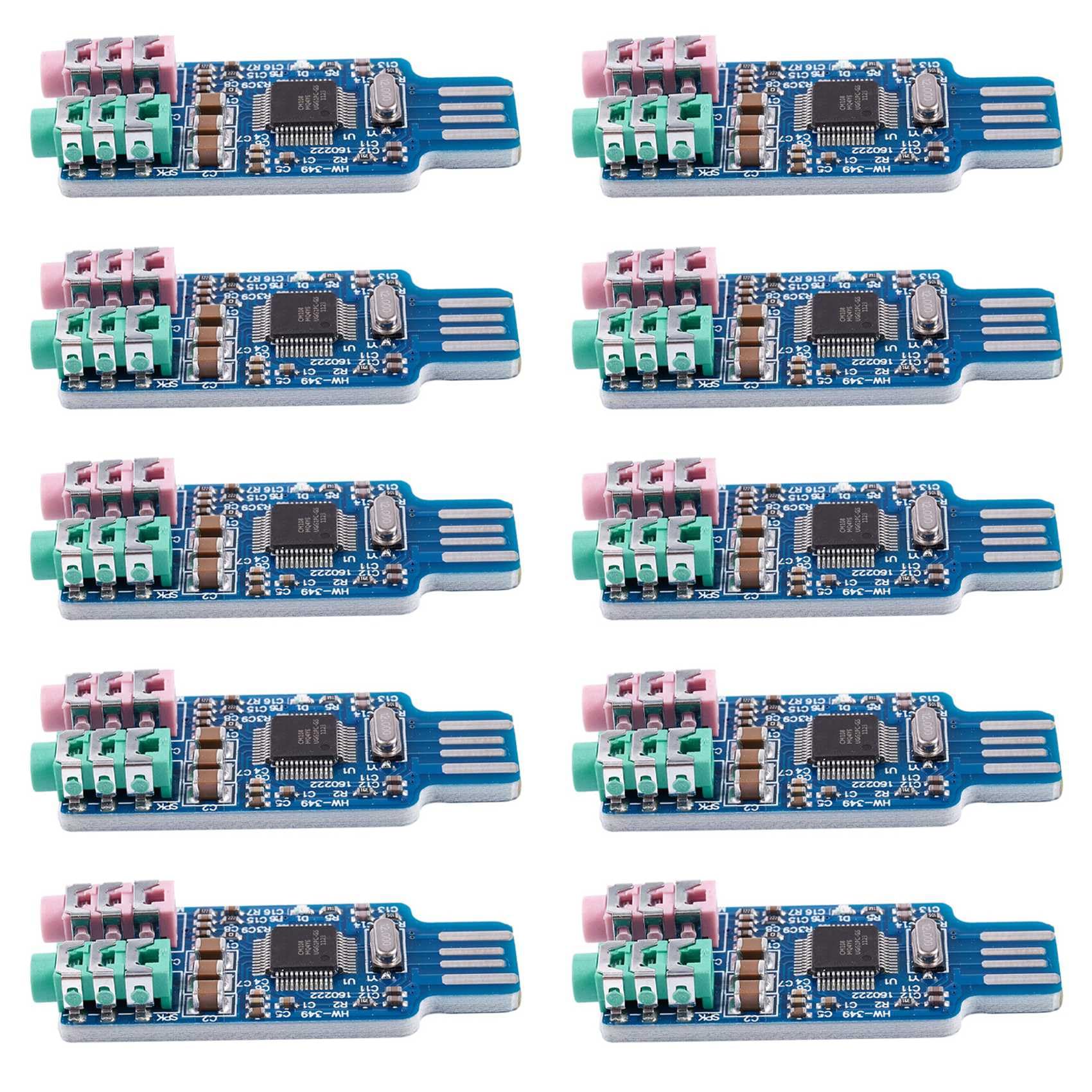 10X Free Driver Carte Son USB cm108 Puce Carte Son USB Bleu