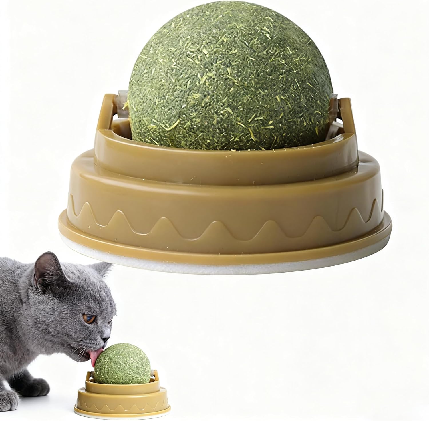 Cat Toys Catnip, Adhesive Catnip Ball Cat Toy Teeth Cleaning Toy