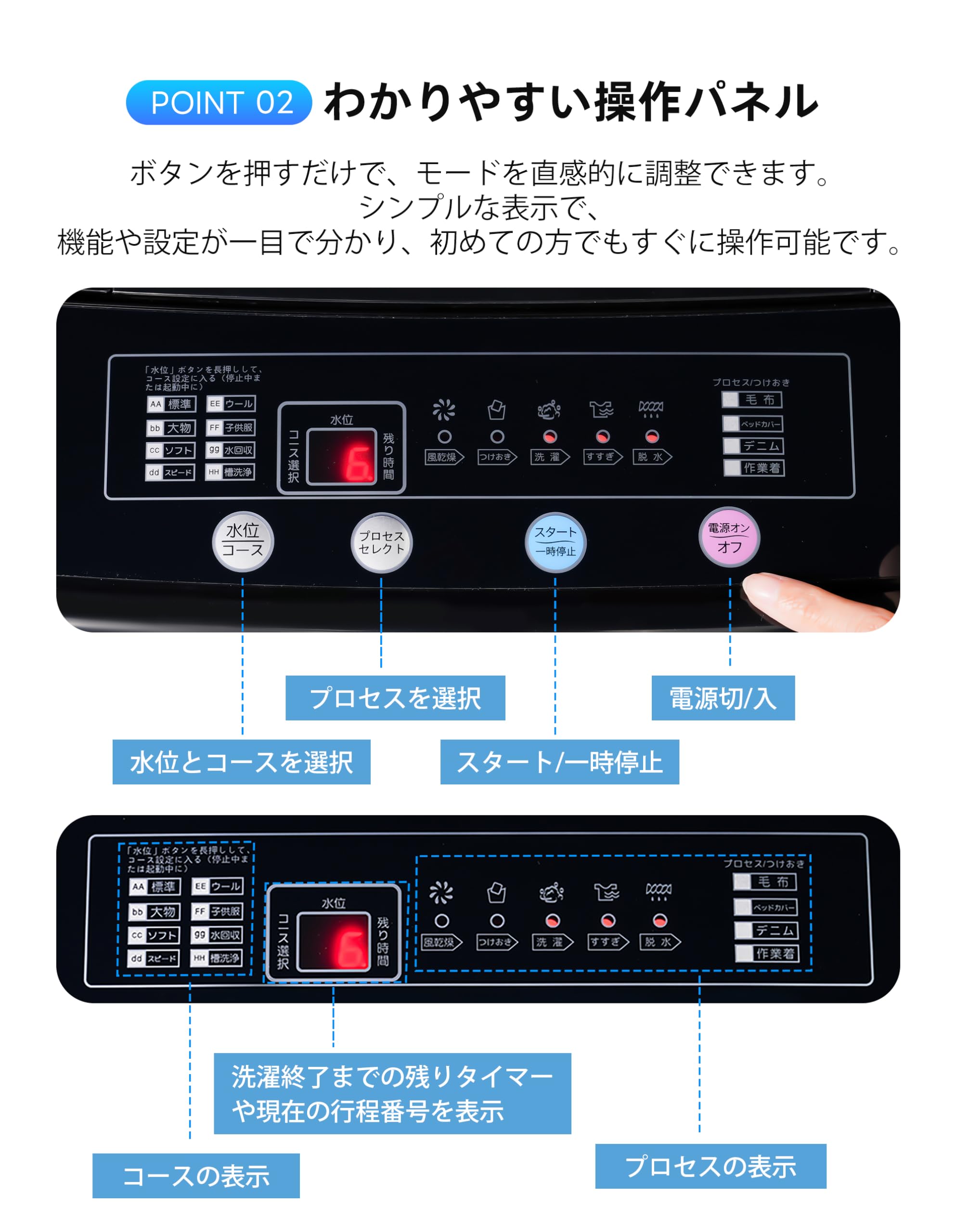 Amazon | 全自動洗濯機 8kg 縦型 上開き コンパクト 8キロ 大型