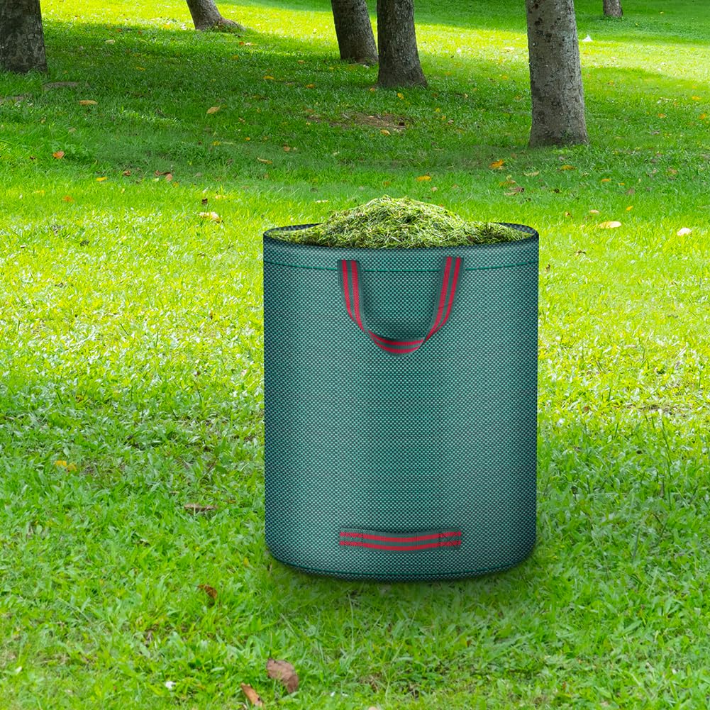 Flintronic 3x300L Bolsas para Desechos de Jardin, bolsa de Jardín Plegable con Asas de Transporte, Bolsa de Basura Reutilizables, Grandes bolsa de basura con Guantes