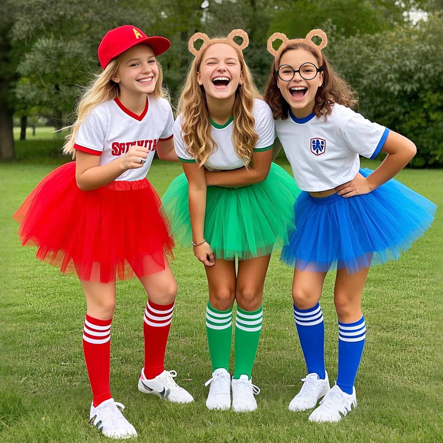 iZoeL Chipmunk Costume Girls World Book Day Costumes Kids, Chipmunks Headband Alvin Costume Theodore Costume Simon Costume Skirt Glasses Hat Chipmunks Accessory WBD Fancy Dress - Image 3