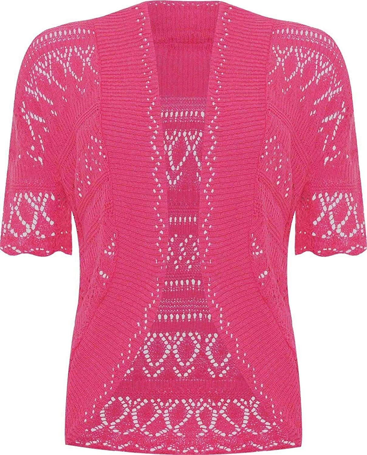 Rageit Women's Cerise Bolero Shrug Crochet Knitted Cardigan