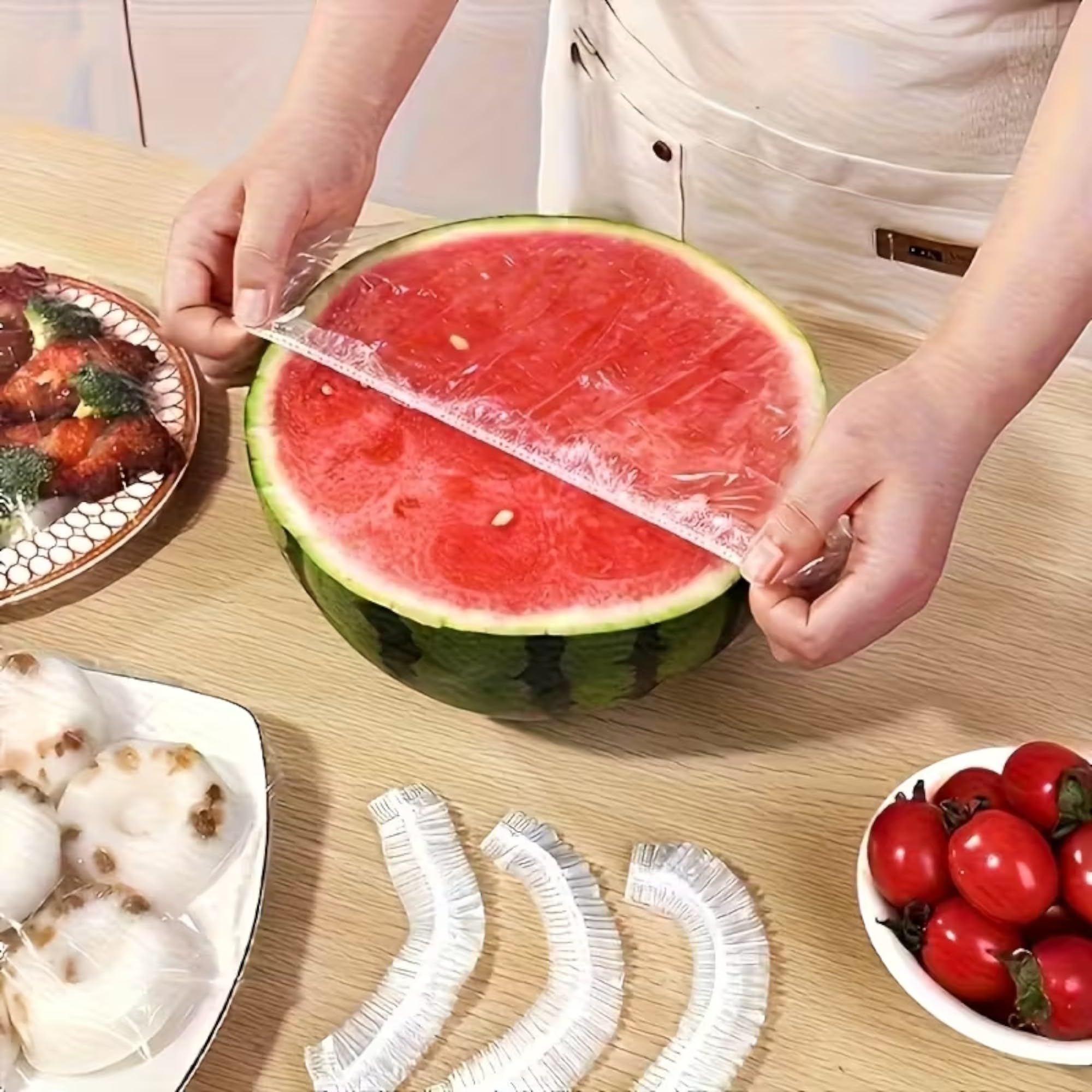 Copri Alimenti Riutilizzabili con Elastico Trasparenti Estensibili 10-25 cm per Ciotole Piatti Contenitori Conservazione Fresca