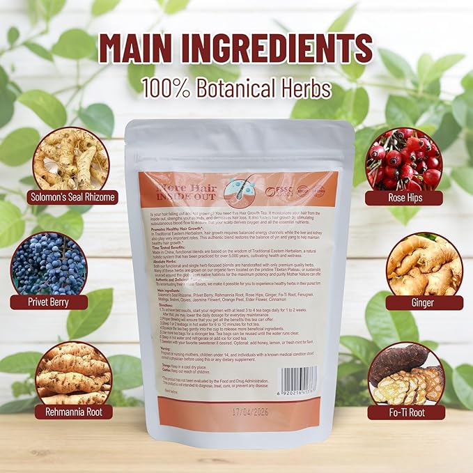 Té para el Crecimiento del Cabello Orgánico 30 Saquitos miniatura 4