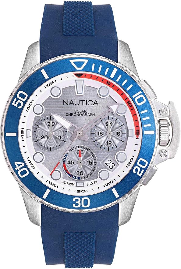 Nautica Watch NAPBSC905 Rubber Gents Solar Chronograph Amazon.co.uk