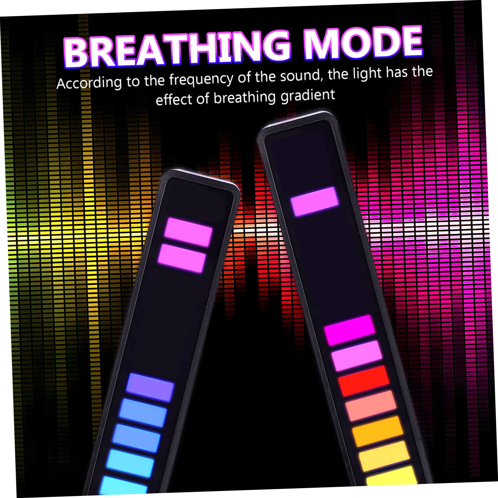 OSALADI 2Er Set Wiederaufladbare Rgb Rhythmus Lichtstangen Mit Sprachaktivierter Musiksteuerung Für Auto Schlafzimmer Und Party Beleuchtung