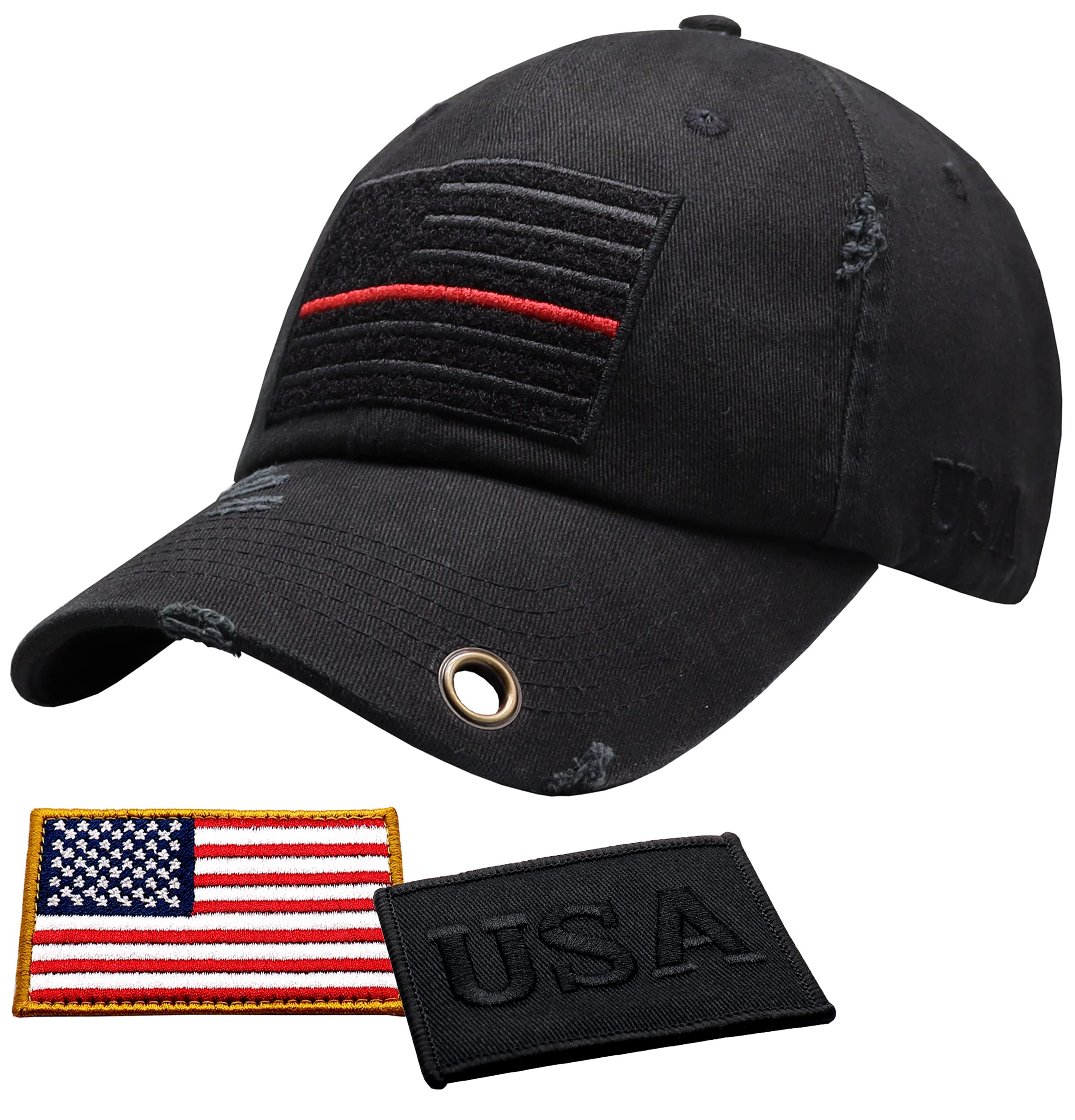 Antourage American Flag Unisex Baseball Hat for Men and Women | USA Flag Mesh Snapback Cap with 2 Patriotic Patches