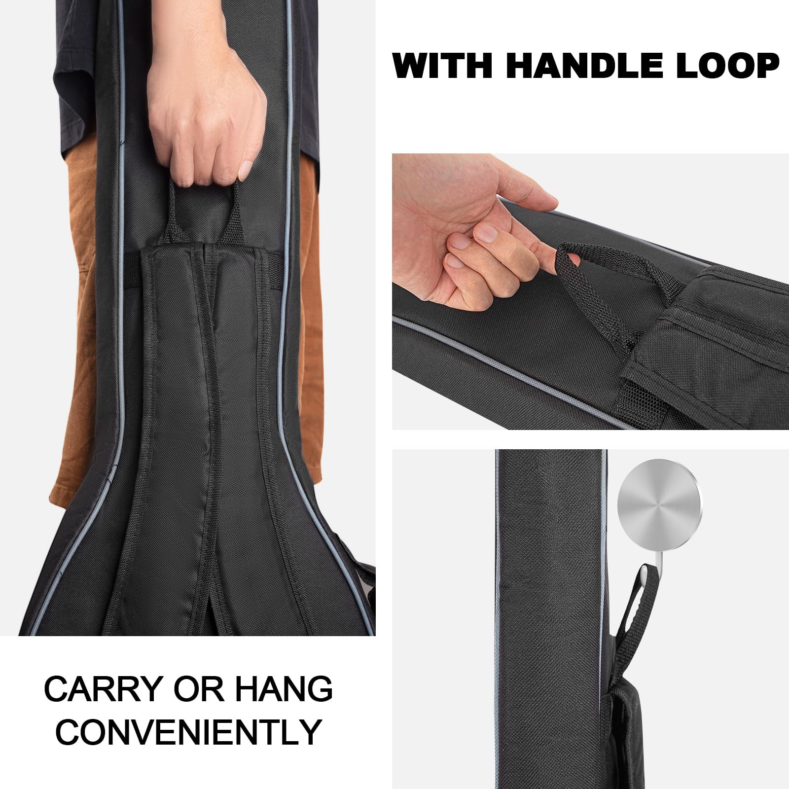 E-Gitarren-Gigbag 40 Zoll wasserdicht gepolstert mit Tasche Schultergurt Schwarz