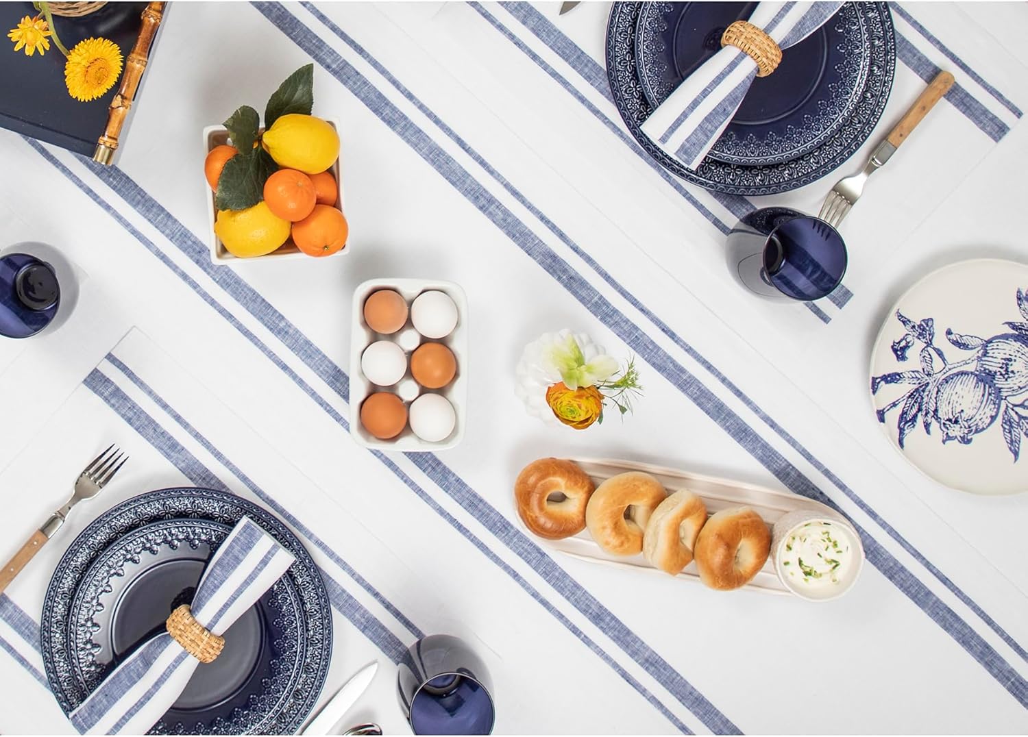 Striped Linen Table Runner