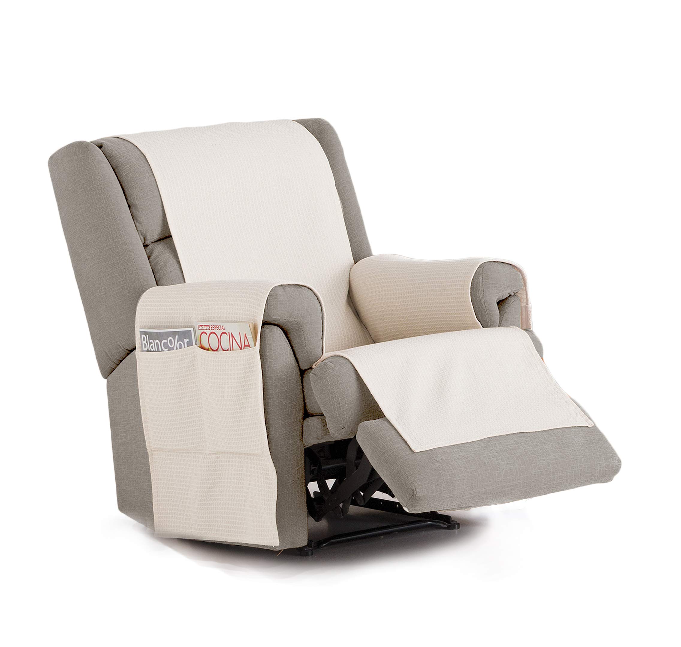 Eysa Bianca practica sofa cover 1 seat color 00-ecru, Cotton, 37 x 7 x 29 cm, F216070