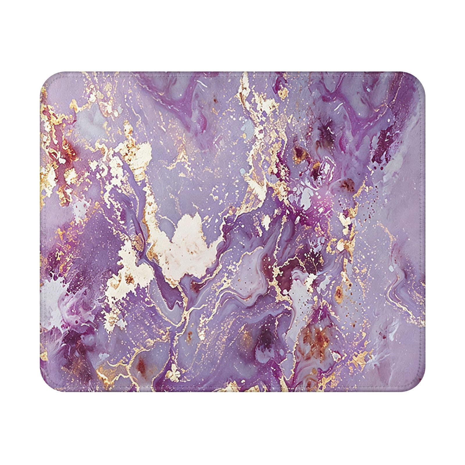 Purple Golden Marble Mouse Pad 9.5x7.9 Inch with Anti-Slip Rubber Base