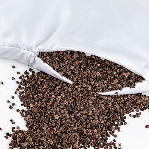 Miniatura 5 de Almohada de apoyo para el cuello de trigo sarraceno, almohada cilíndrica cervical, almohada ajustable de cáscaras de trigo sarraceno, alivio del