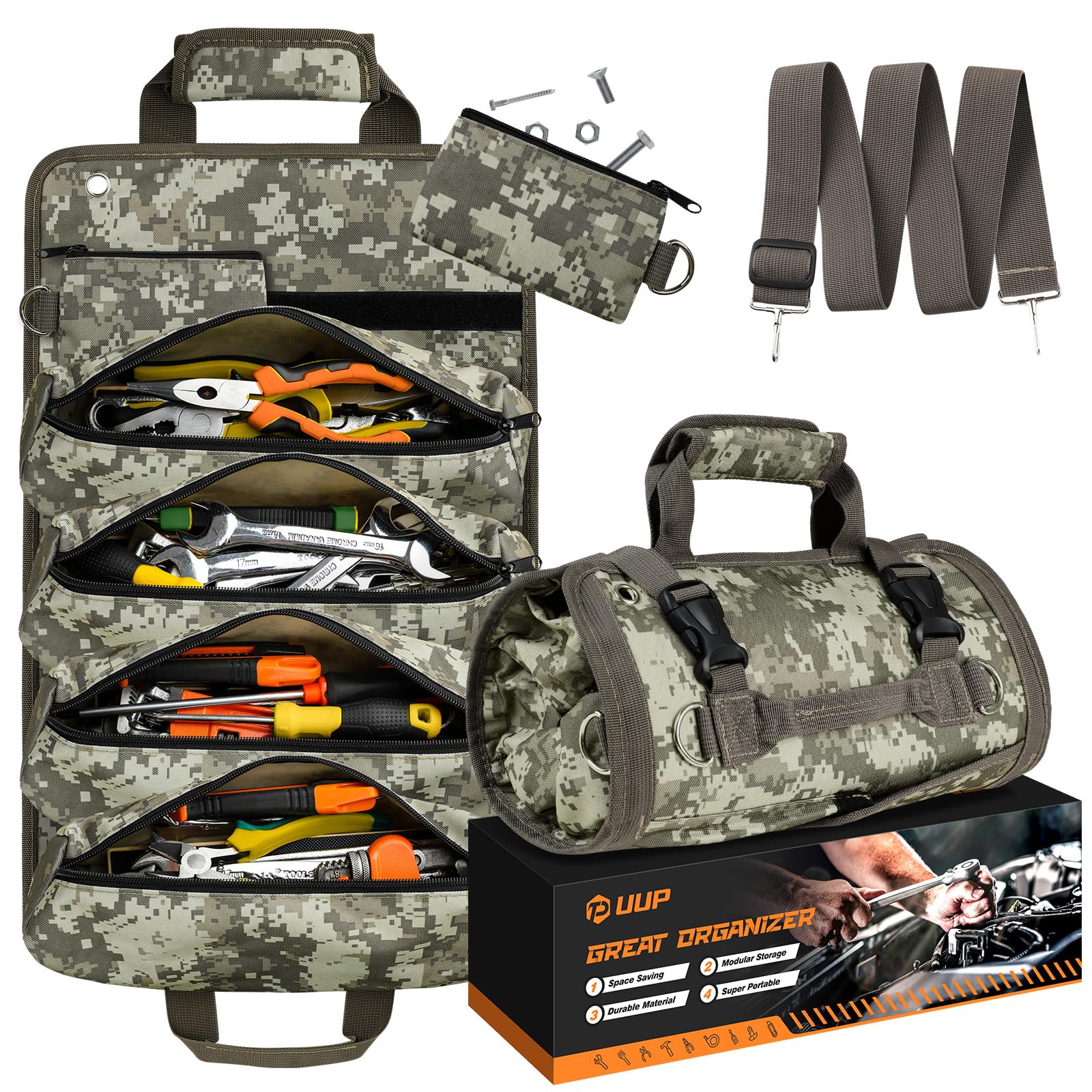 Snapklik.com : Tool Bag Roll Up, UUP Heavy Duty Rolled Empty Tool ...
