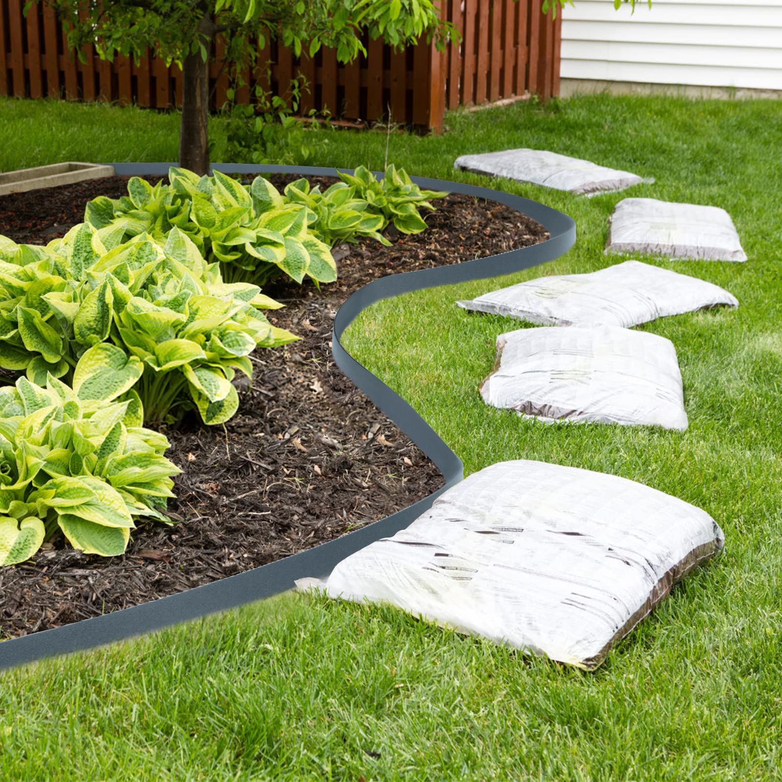 Bordo Aiuole In Plastica Effetto Pietra - 5m Flessibile Per Giardino - Foto 10