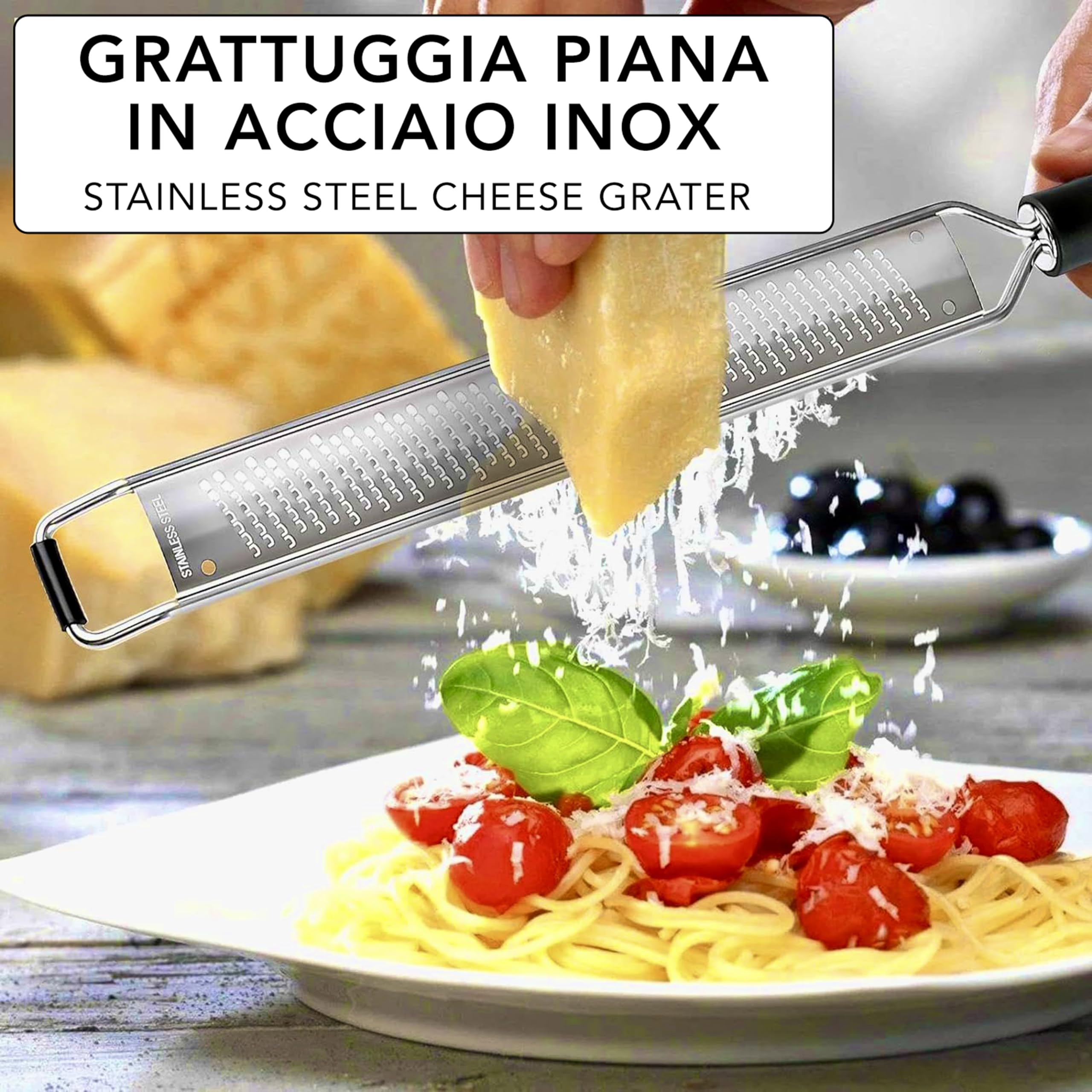 Grattugia Per Formaggio E Verdure In Acciaio Inossidabile - 2 Lame, Contenitore, Antiscivolo - Foto 4