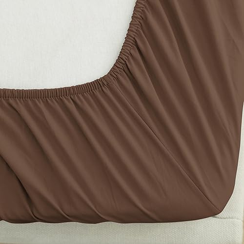 Miniatura 5 de Mocassi - Sábana bajera ajustable de tamaño matrimonial, fresca, profunda caída lateral de hasta 16 pulgadas, 1800 hilos, suave, resiste arrugas,