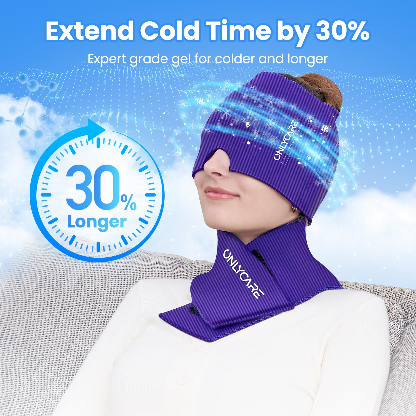 ONLYCARE Migraine Relief Cap & Neck Ice Pack Wrap Gel Gift Set for Women — Amazon image 2