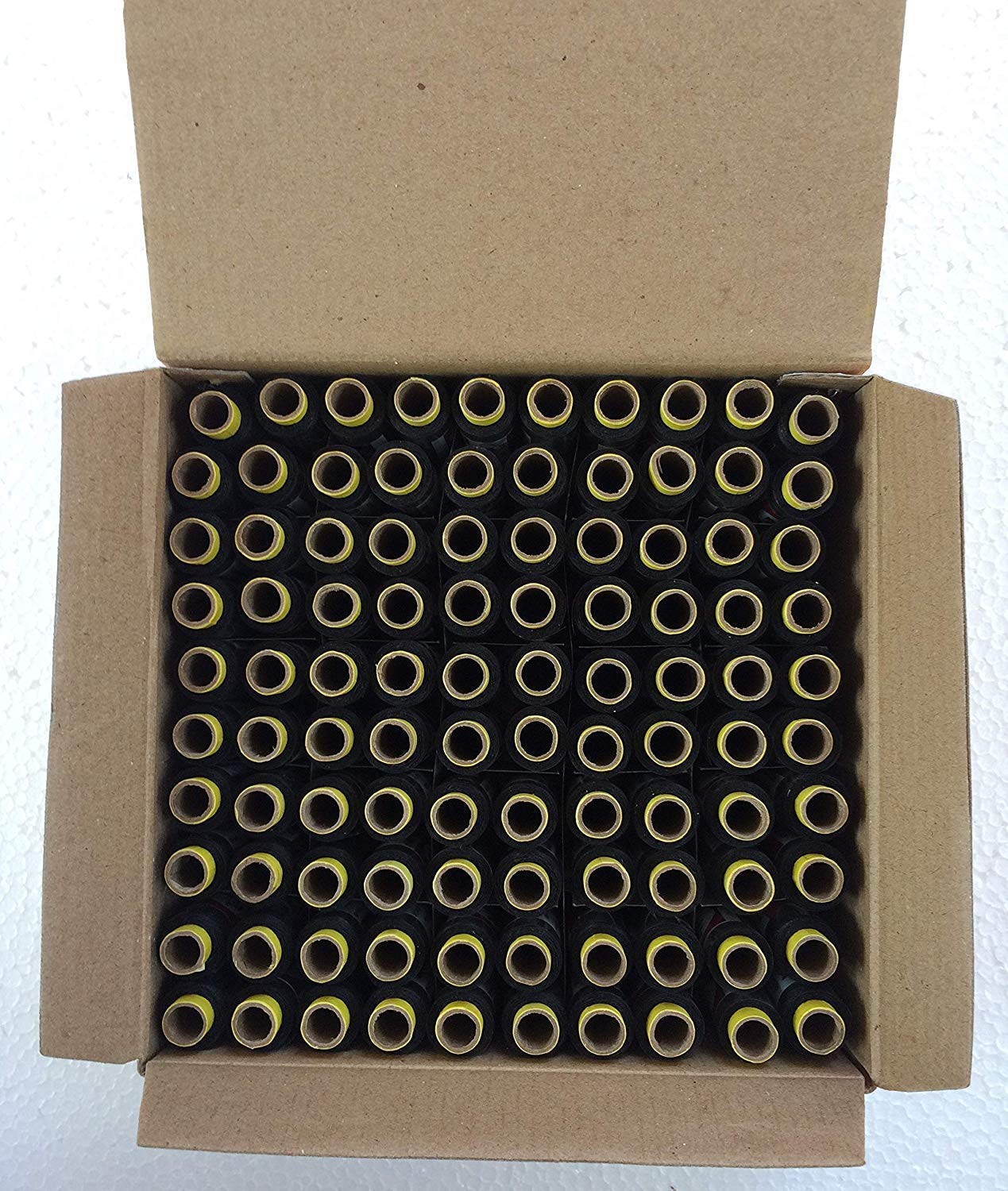 Tiya Enterprises Herbal Aid Polyester Blend 100 Sewing Threads Spool (180 m Each, Black)