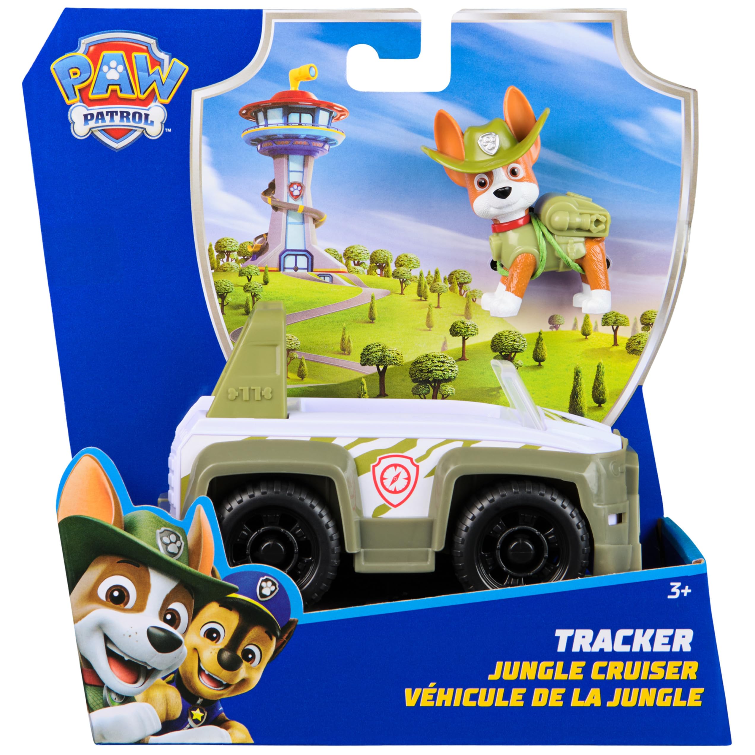 PAW PATROL, Jungle Jeep with Tracker Toy Figure (Basic Vehicle, 2025), Toy for Children from 3 Years