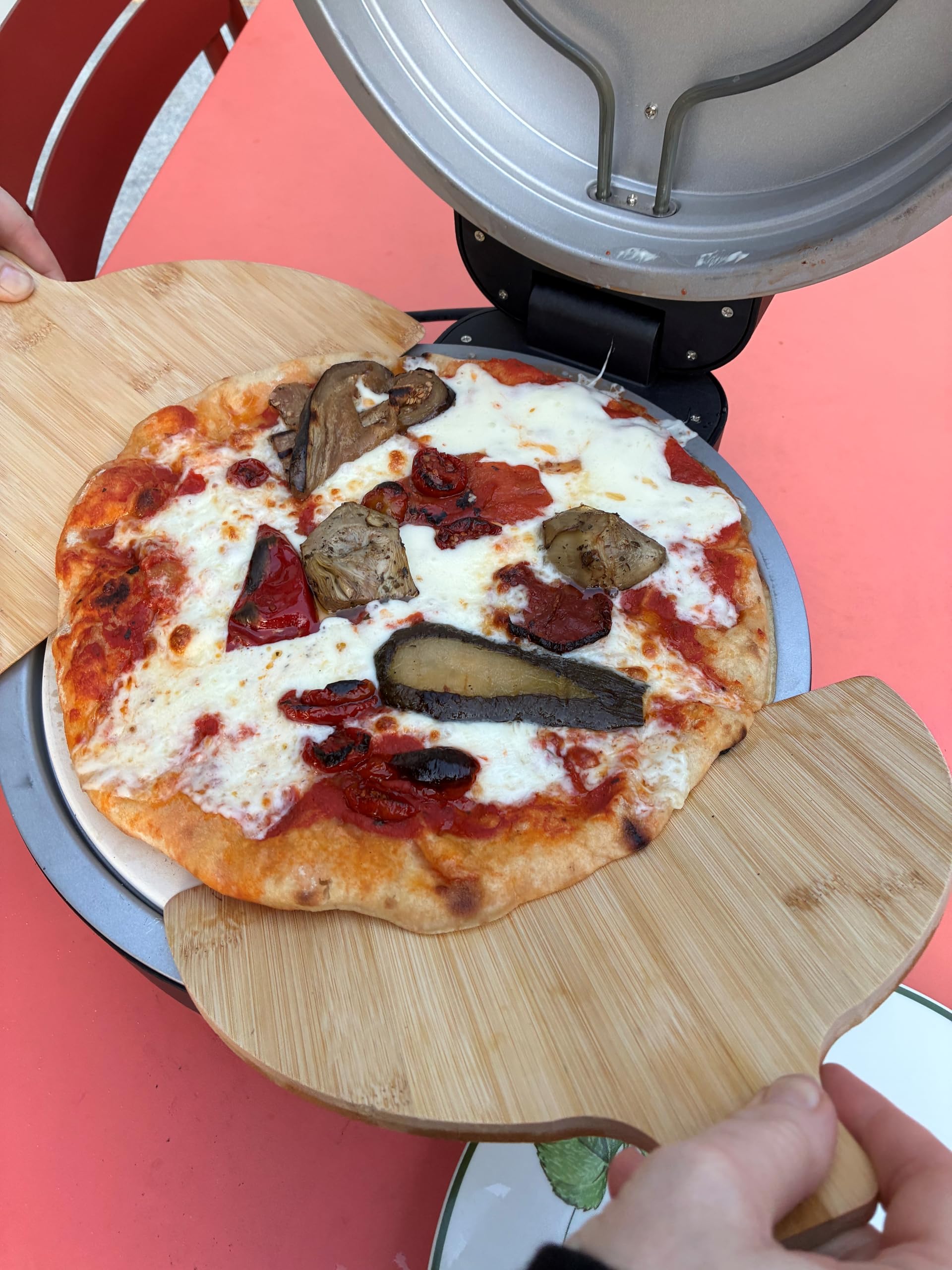 LITTLE BALANCE 8859 My Easy Pizza, Four à Pizzas, Pierre à Pizza 30 Cm Amovible Jusqu A 400 C En 4 Min 2 Spatules Bois 1800 W Noir 74845642
