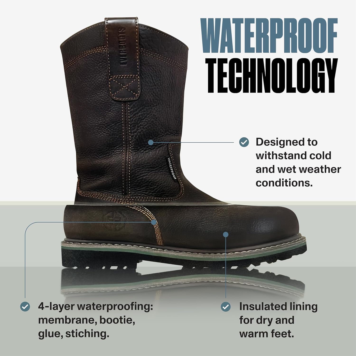 EVER BOOTS Wellington Waterproof Steel Toe Boots - Image 3