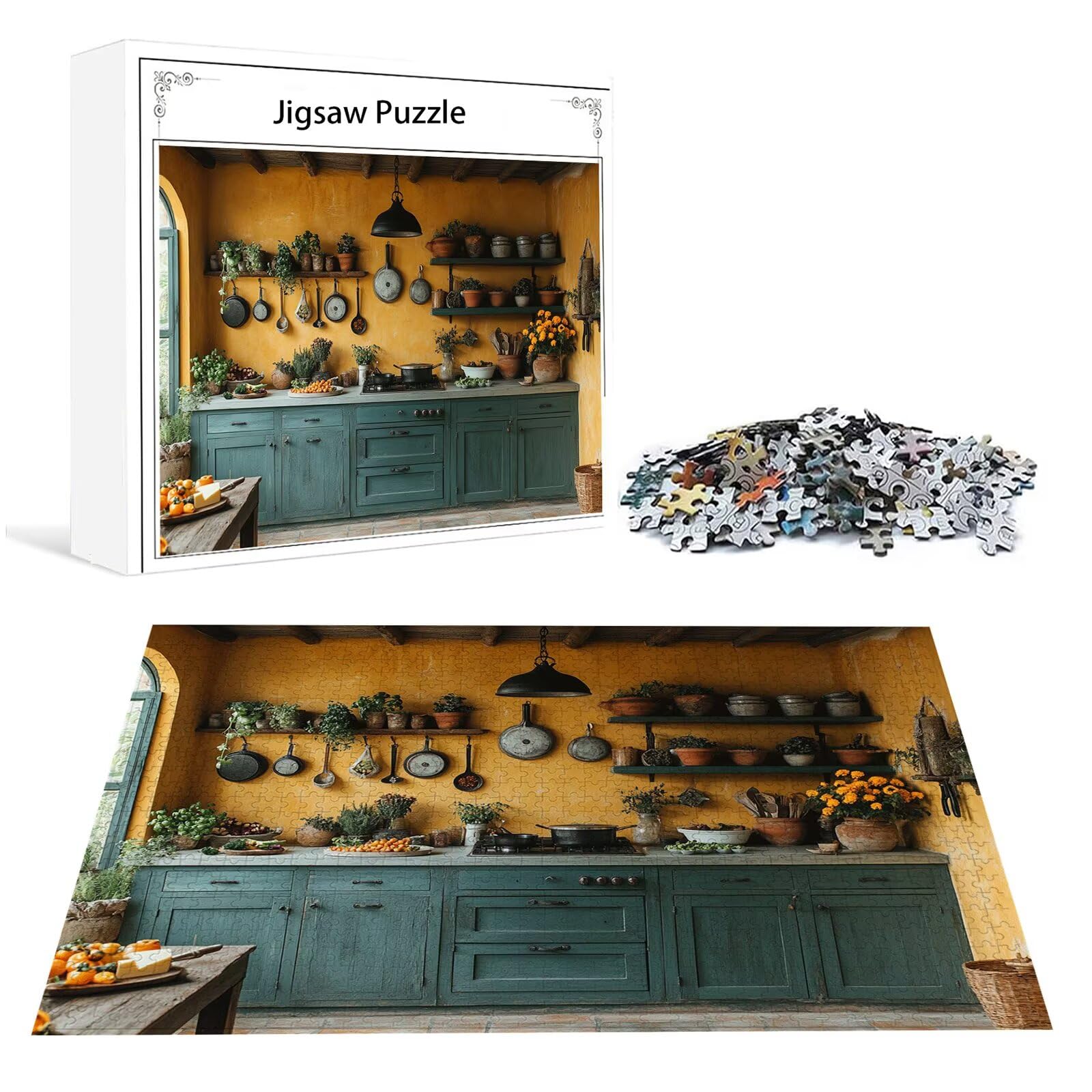 Puzzle 4000 elementów, kuchnia dla dorosłych, 141 x 87 cm, 4000 sztuk, klasyczne puzzle, zastawa stołowa, wyrafinowana zabawka do puzzli, impossible drewniane puzzle, odpowiednie dla dzieci od 14 lat