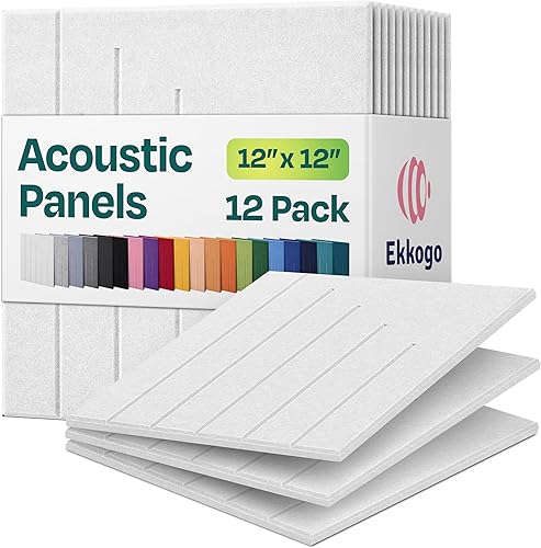 Miniatura 15 de Paneles insonorizantes de alta densidad para pared, forma cuadrada, paquete de 12 unidades de 12" x 12" x 0.4", color gris guijarro Gris (Pebble