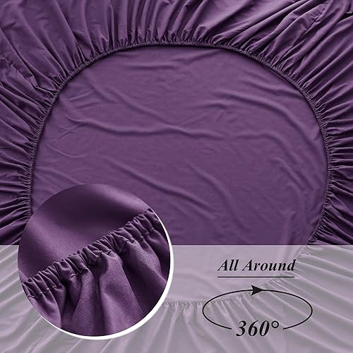 Miniatura 4 de Sábana bajera ajustable individual  Microfibra prémium 1800 súper suave y acogedora, resistente a las arrugas, la decoloración y el encogimiento,