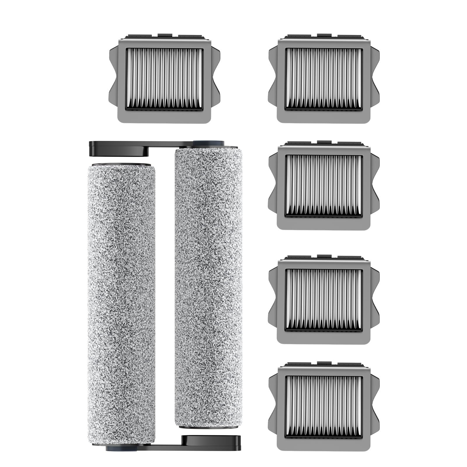 Photo 1 of Nukisa Vacuum Mop Replacement Parts Compatible with Tineco Roller Brush, Suitable with FLOOR ONE S5, FLOOR ONE S5 Pro Cordless Vacuum Cleaner, Set Refill Includes 2 Roller Brushes and 5 Vacuum Filters