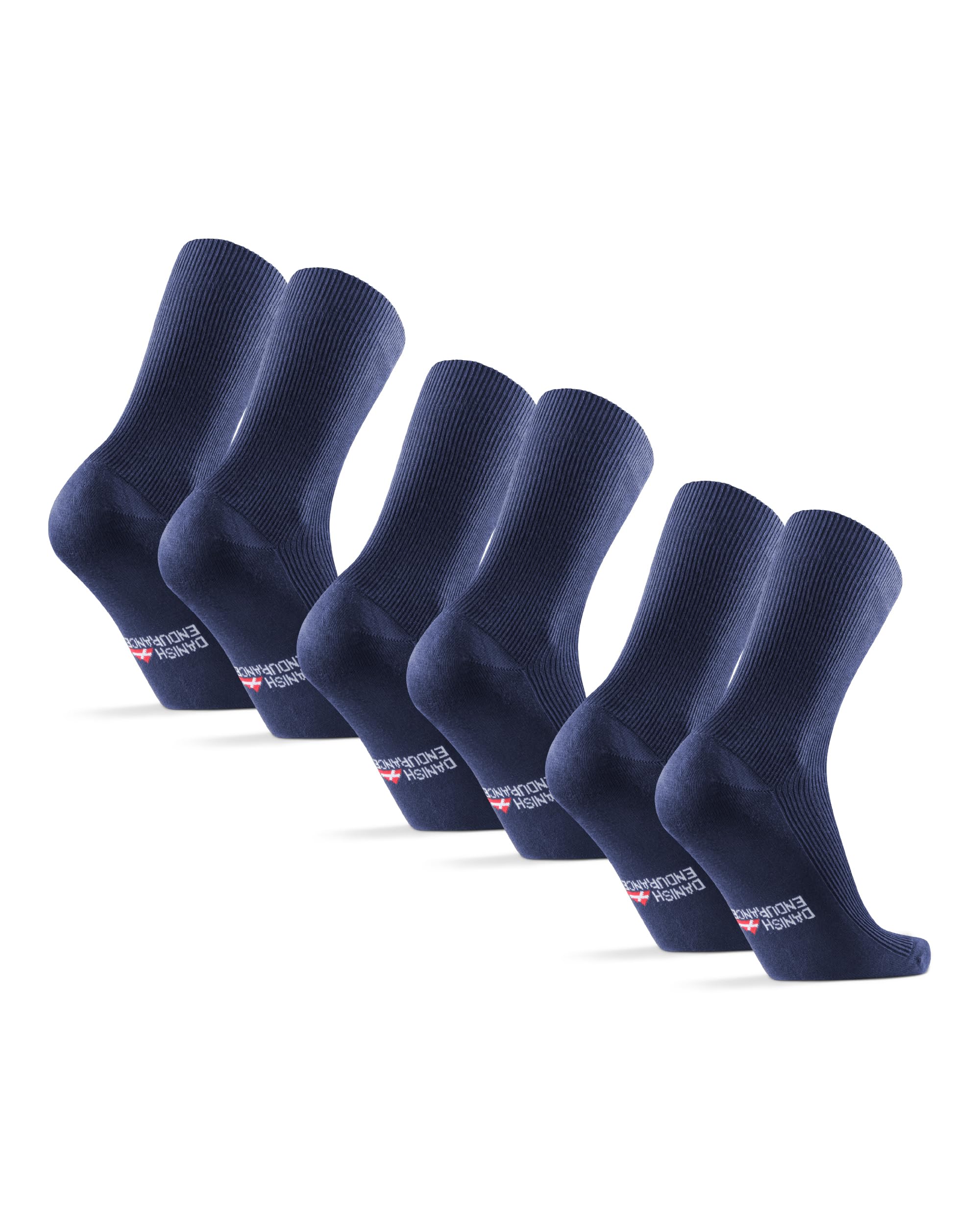 DANISH ENDURANCE 3 Paar Bambus Diabetiker-Socken ohne Gummi, Gesundheitssocken mit Komfortbund, Flache Naht, Weich, Unisex, für Damen & Herren