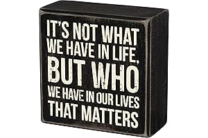 Primitives by Kathy 35144 Classic Black and White Box Sign, 4 x...