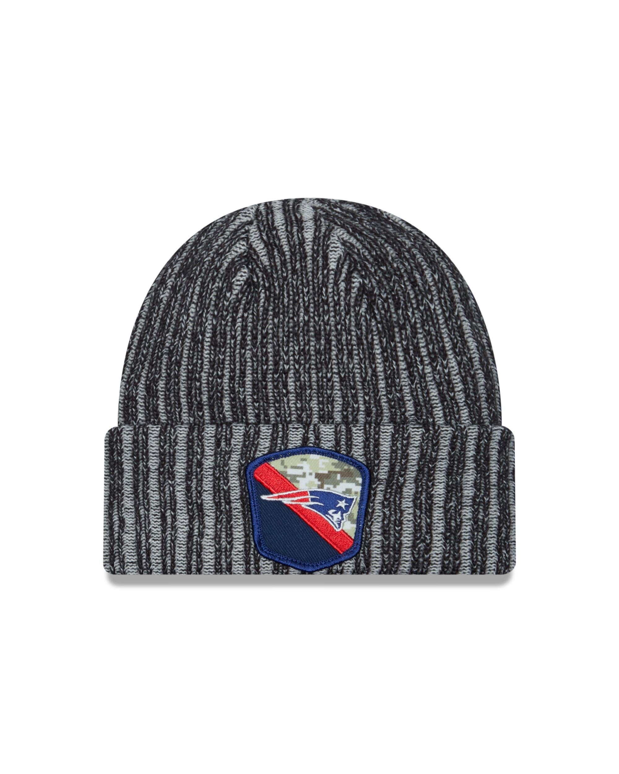 New Era Unisex #16-Patriots-Black-32539 New England Patriots Nfl Salute To Service 2023 Black Cuff Knit Beanie