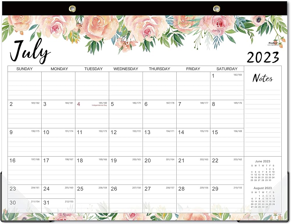 Amazon.com : 2023-2024 Desk Calendar - Jul 2023 - Dec 2024, 18 Months Large  Monthly Desk Calendar, 22