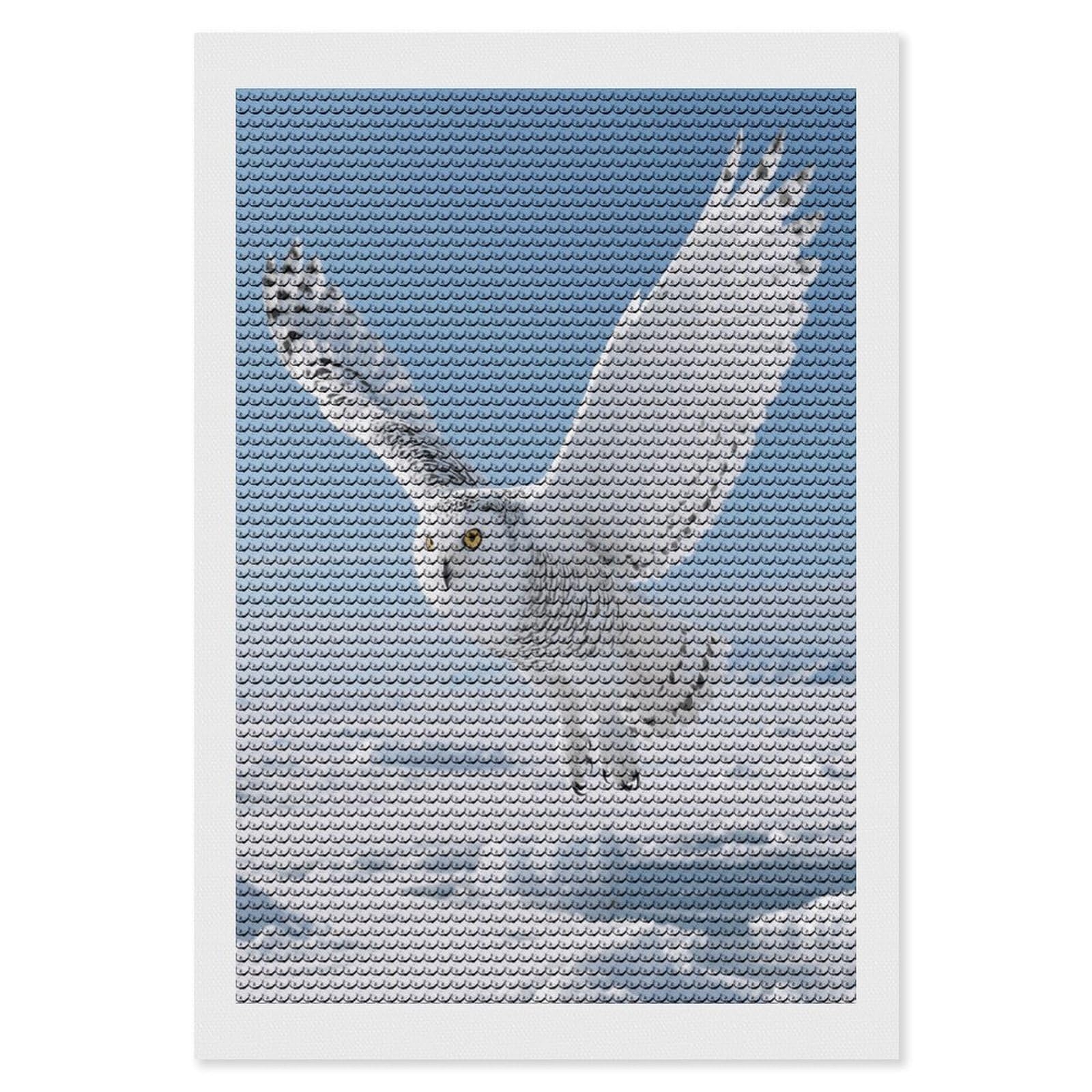FodPand White Snowy Owl 5D Diamond Painting Kits for Adults Beginners Full Drill Round Diamond Dots Pictures Gem Art Supplies for Home Wall Room Decoration DIY Craft Set Gift 8x12