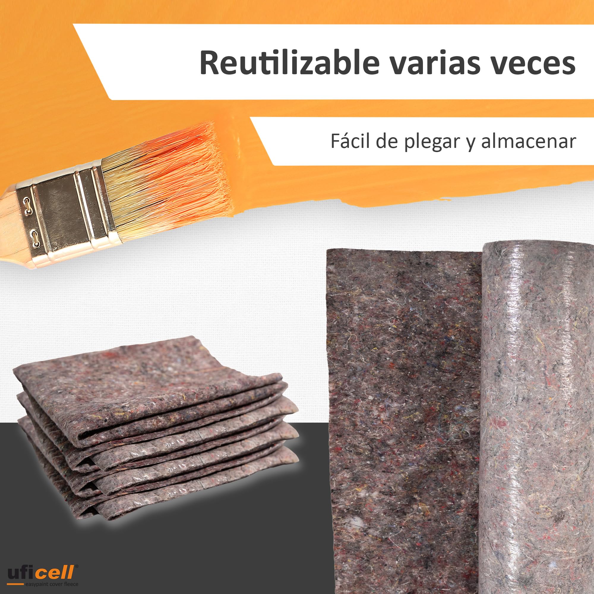 easypaint Velo de Pintor Premium - Velo Protector - Velo de Cubrición Peso: 250 g/m² | Recubrimiento Antideslizante de PE | La protección perfecta para suelos - ¡GANGA! (Peso: 250 g/m², 25 m²)