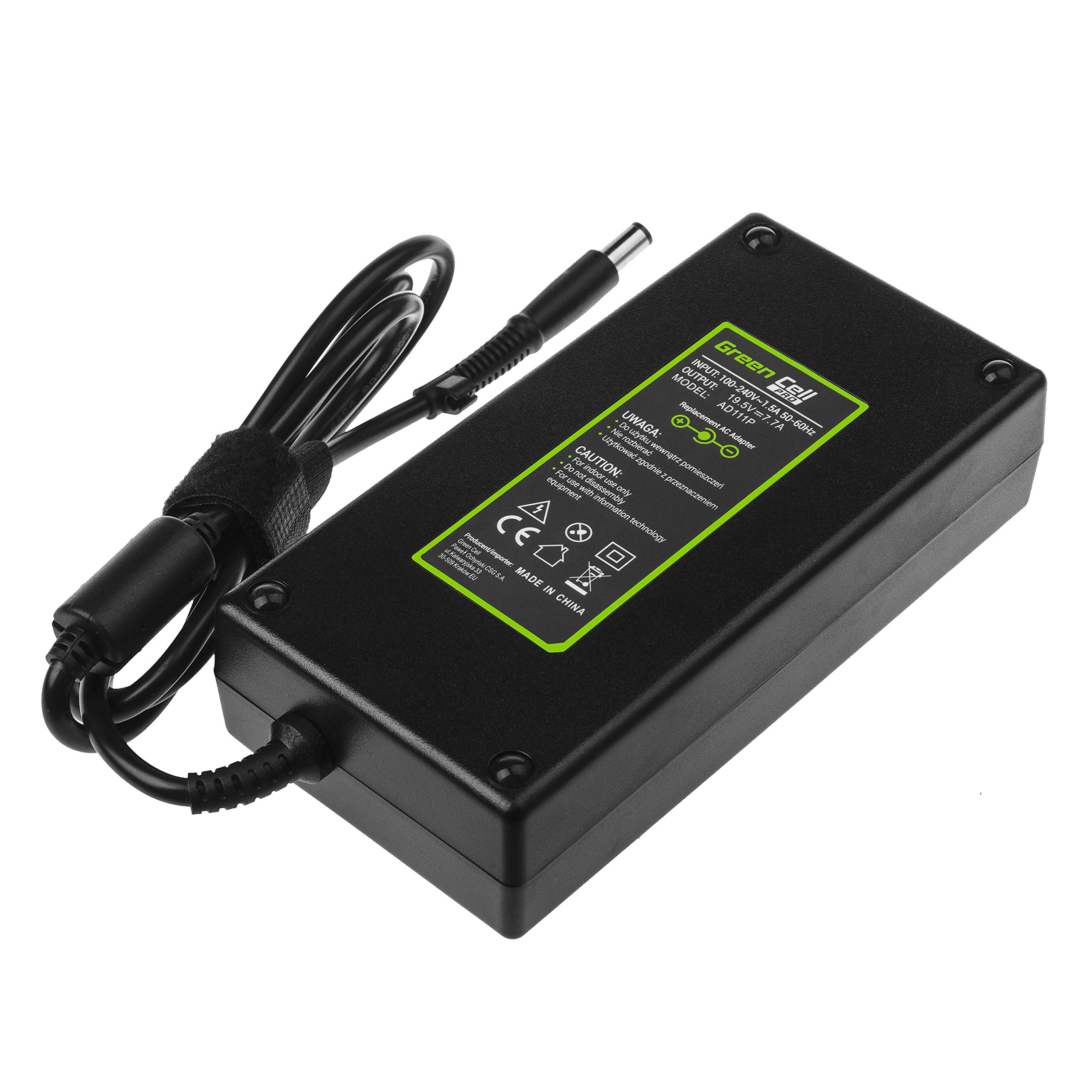 Green Cell 19.5V 7.7A 150W Cargador para HP EliteBook 8530p 8530w 8540p 8540w 8560p 8560w 8570w 8730w, EliteBook Revolve 810 G3, ZBook 15 G1 G2 Adaptador de Corriente HSTNN-CA27 HSTNN-DA27 HSTNN-LA09