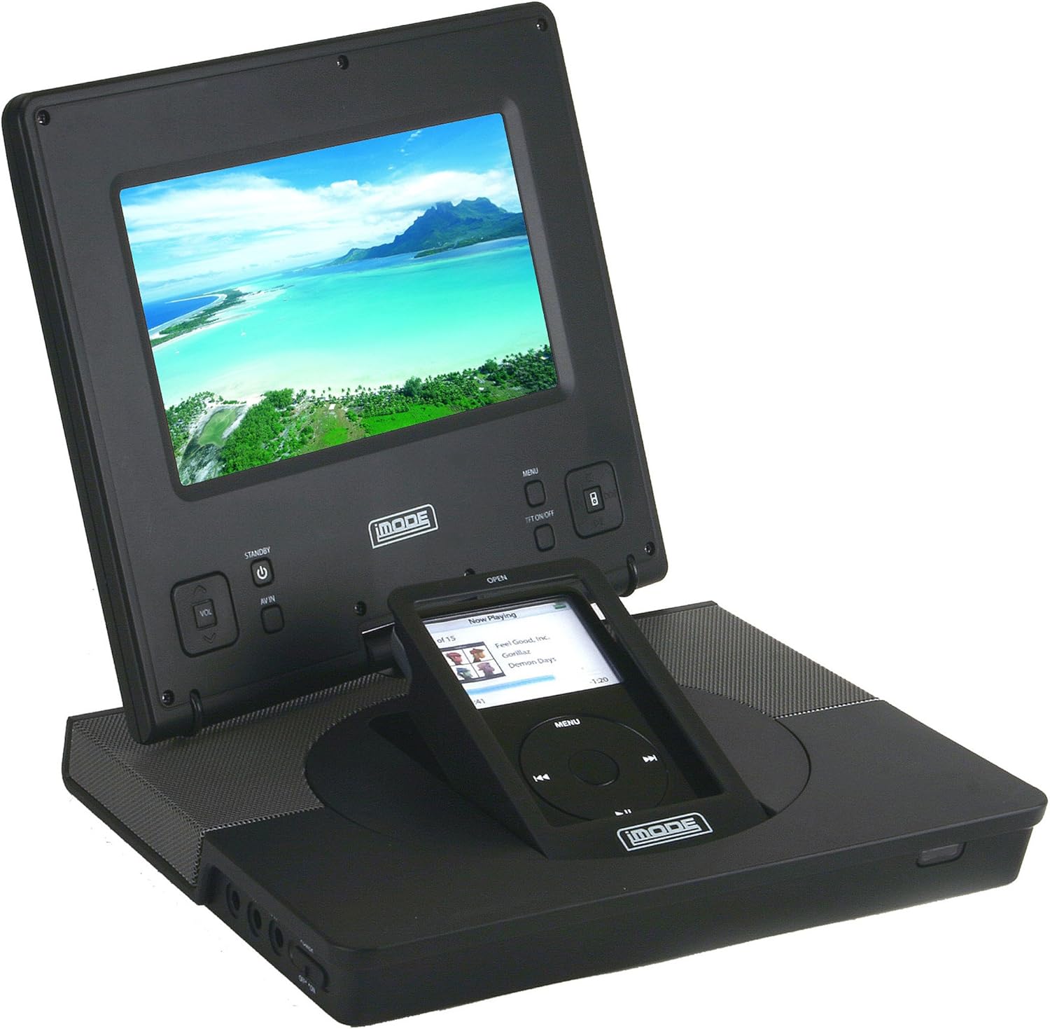 iMode 7Inch Portable Video System with Docking Station for iPod (Black