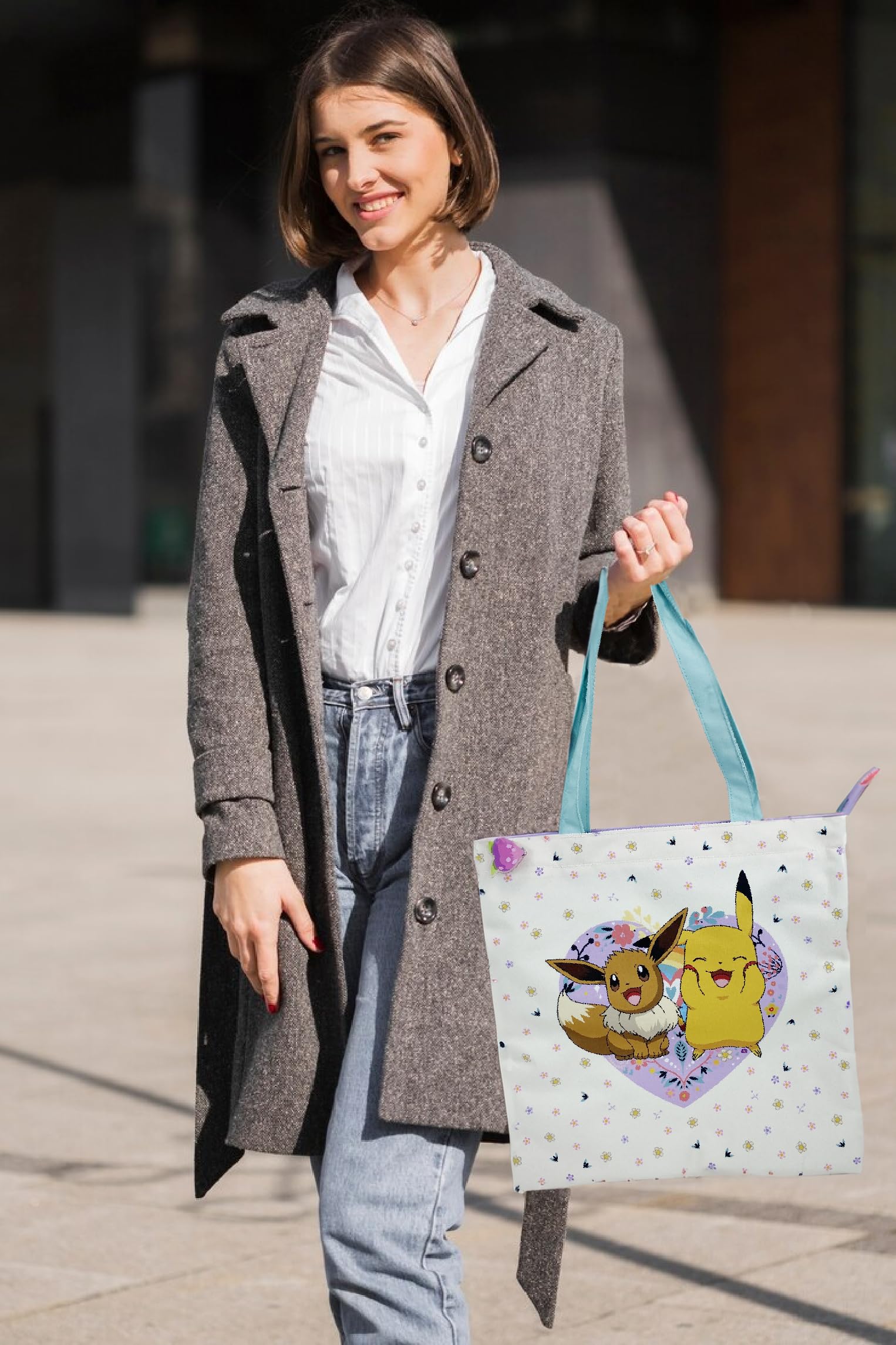 Borsa Tote Pokémon Ufficiale Beige Stoffa
