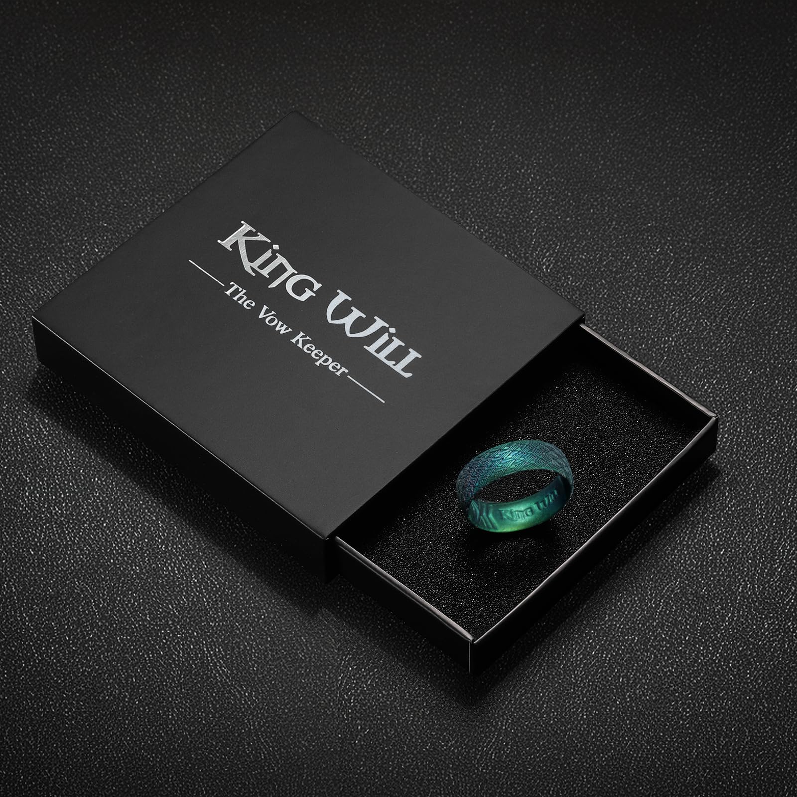 King Will Fede nuziale da uomo in silicone, 8 mm, vestibilità comoda, con design unico con scanalatura interna, anelli di fidanzamento in gomma per uso quotidiano e attività – Confezione multipla da 1