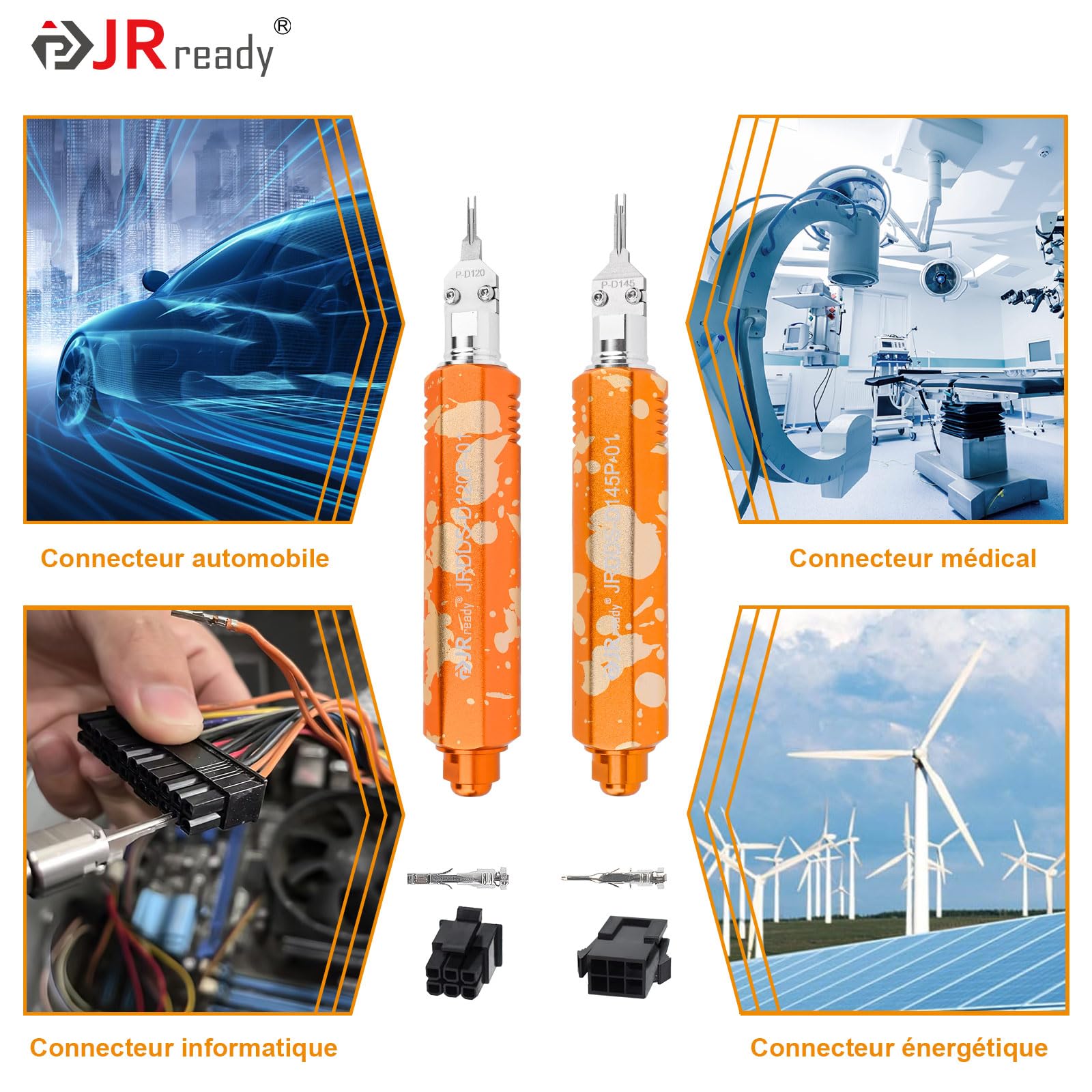 JRready ST5386 Ensemble de 2 Outils de déconnexion des Broches Molex, adapté aux connecteurs mâles/Femelles Molex MX3.0 et aux connecteurs Micro-adaptateurs.