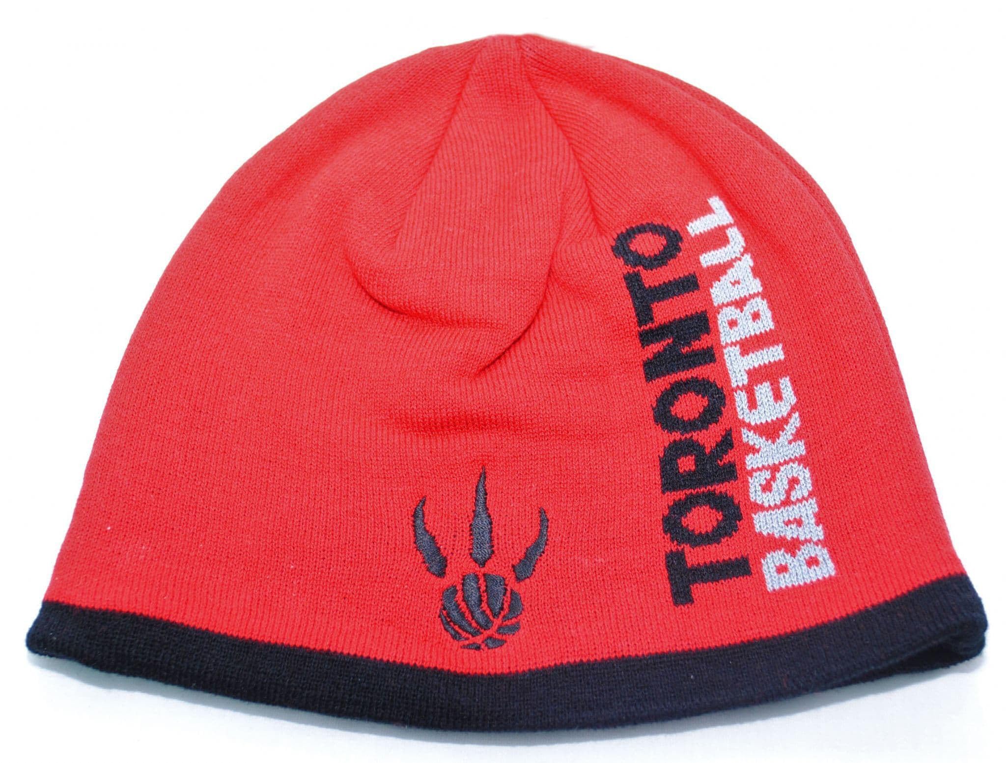 Toronto Raptors Basketball Red Skull Cap - NBA Cuffless Beanie Hat