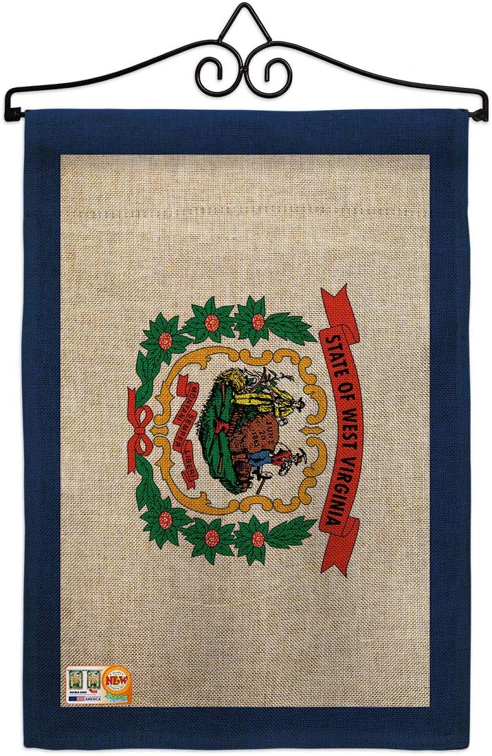 West Virginia Burlap Garden Flag Americana States USA American Territories Republic Small Decorative Gift Yard House Banner Double-Sided Made In 13 X 18.5