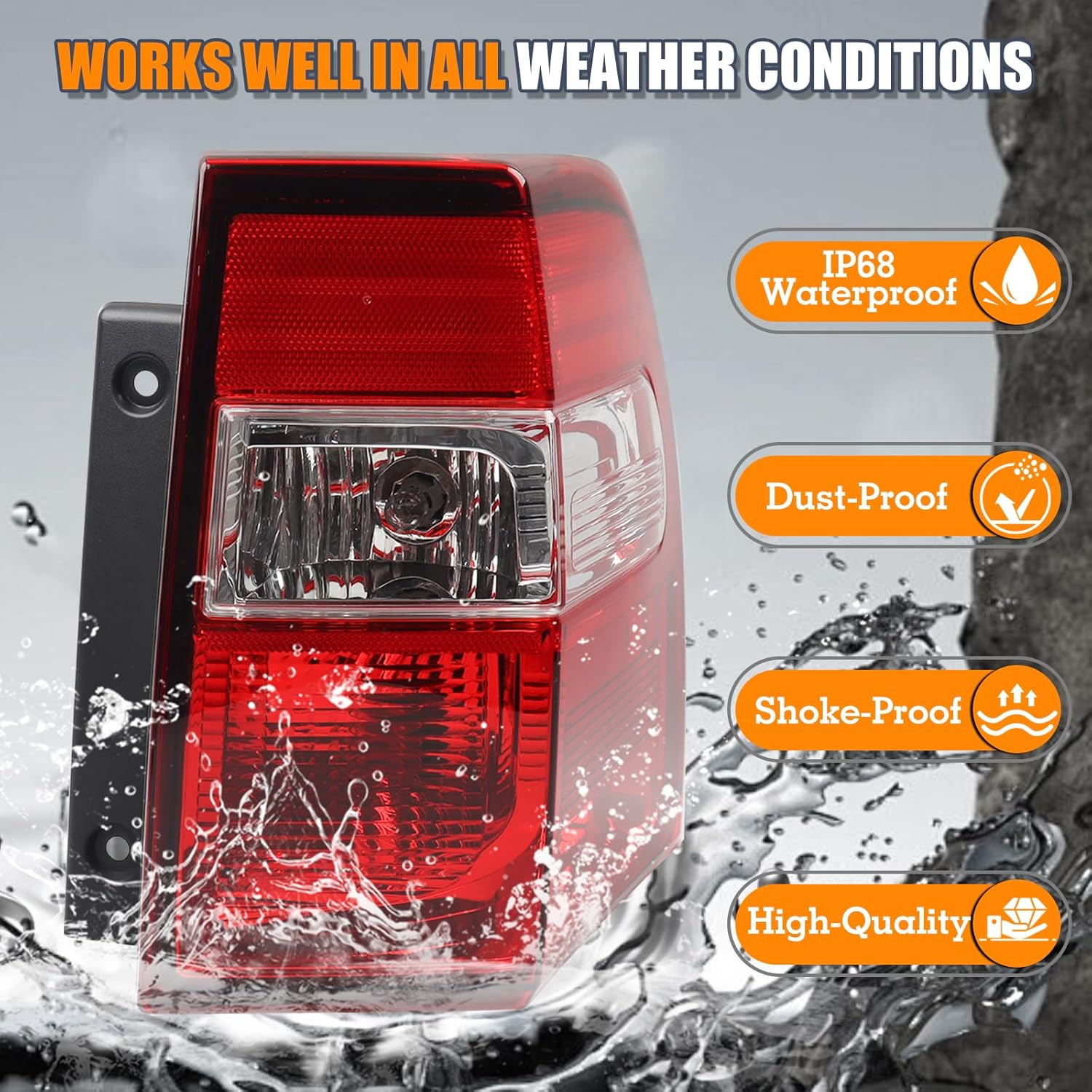 Right Tail Light (Include Bulbs Harness) Assembly Compatible With 2007-2017 Ford Expedition Rear Lamp Right Passenger Side Replacement 7L1Z13404AA FO2801201 3301935RUS