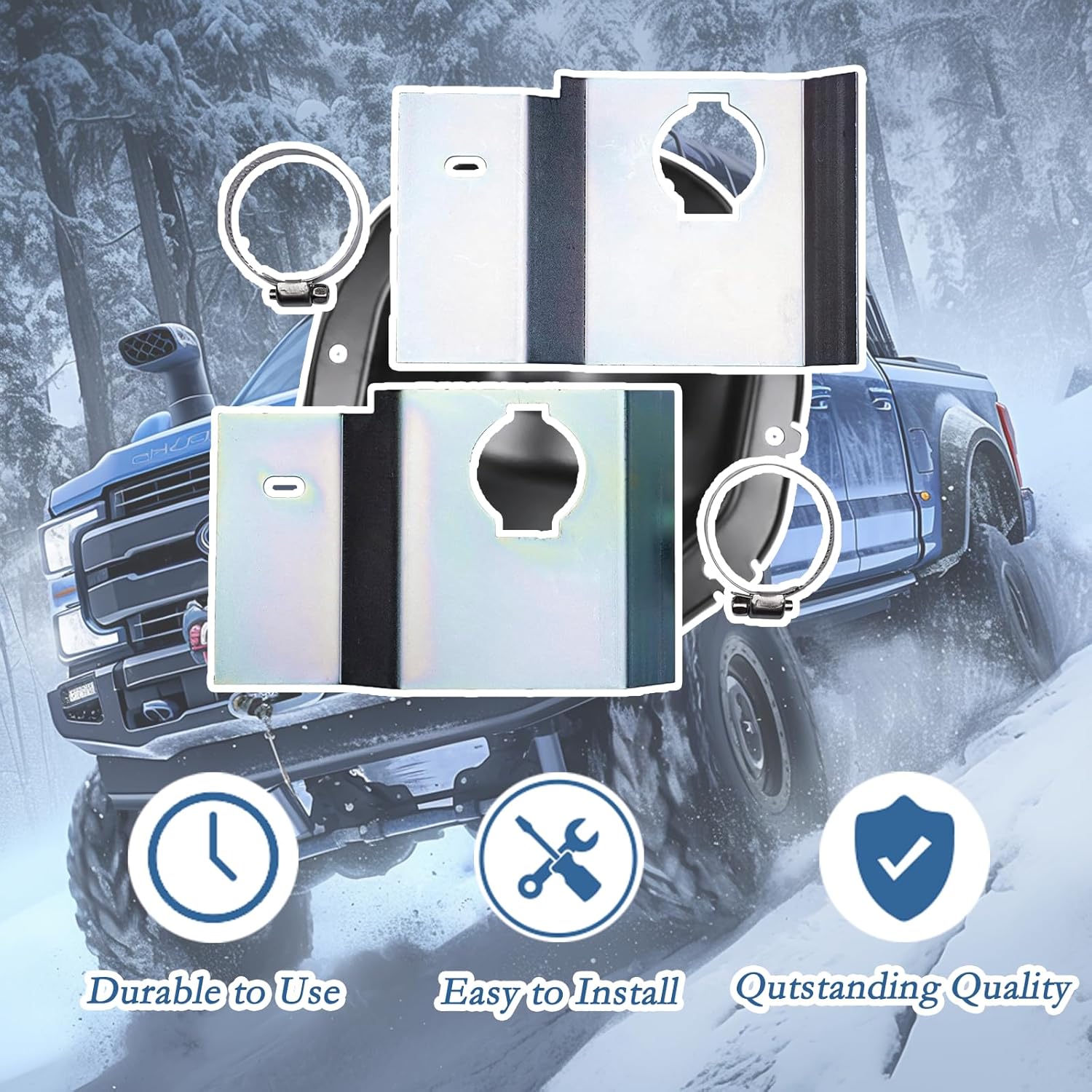 in-Door Lock Protection Compatible with Ford Super Duty F250 F350 F450 1999-2016 / Excursion 2000-2005, Front Doors Lock Cylinder Protection Device.
